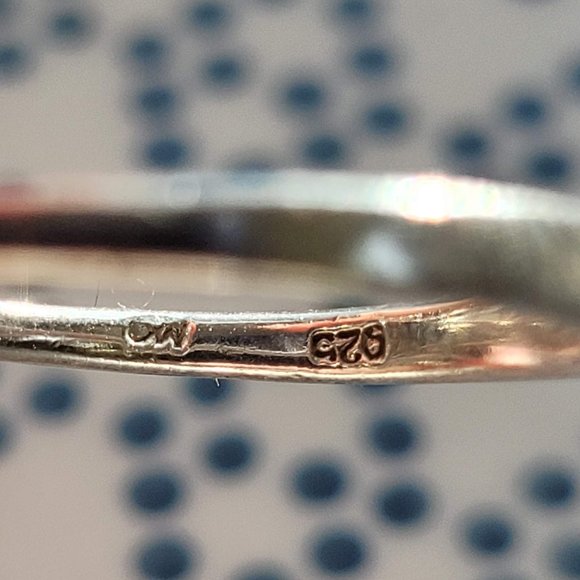 Vintage Sterling Silver Marcasite and Glass Beads Ring - Picture 7 of 8